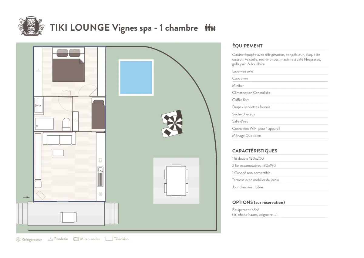 Plan - Tiki Lounge Vignes - 1 Bedroom