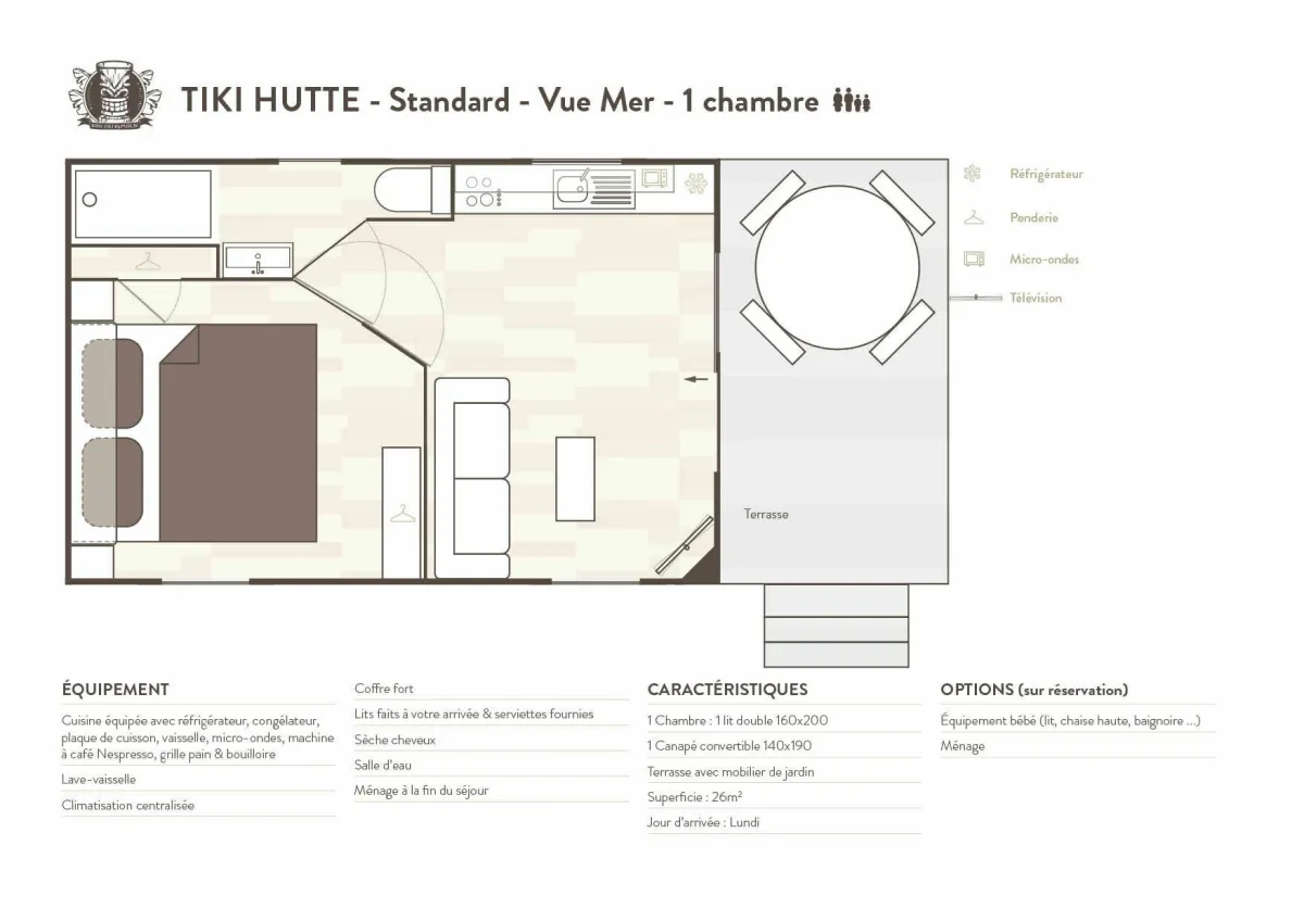 Map of our Tiki Hutte - Seaview - Standard - 1 bedroom