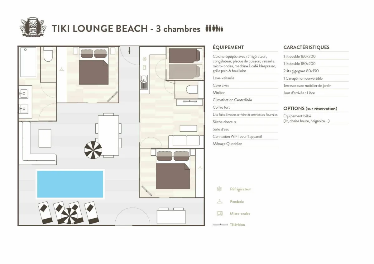 Map of Tiki Lounge Beach 3 bedrooms